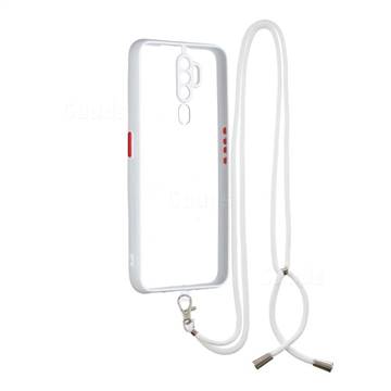Necklace Cross-body Lanyard Strap Cord Phone Case Cover for Oppo A5 (2020) - White