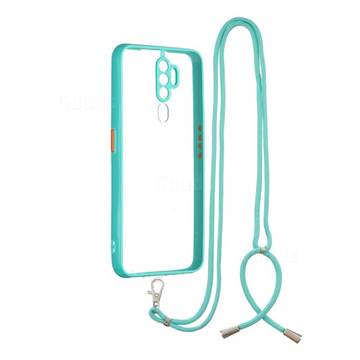 Necklace Cross-body Lanyard Strap Cord Phone Case Cover for Oppo A5 (2020) - Blue