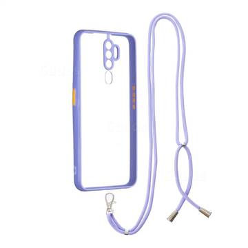 Necklace Cross-body Lanyard Strap Cord Phone Case Cover for Oppo A5 (2020) - Purple