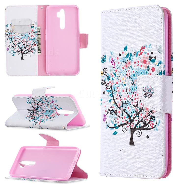 Colorful Tree Leather Wallet Case for Oppo A5 (2020)