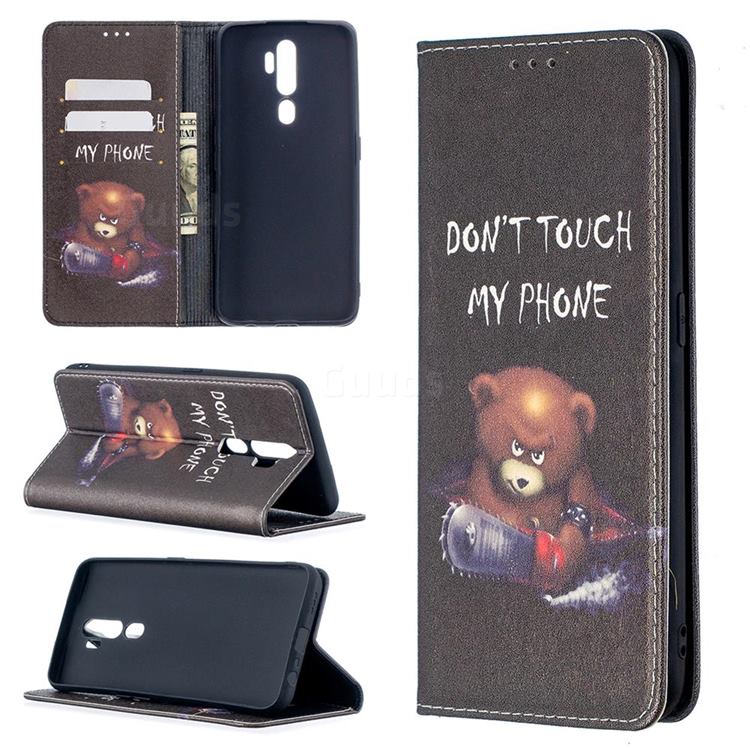 Chainsaw Bear Slim Magnetic Attraction Wallet Flip Cover for Oppo A5 (2020)