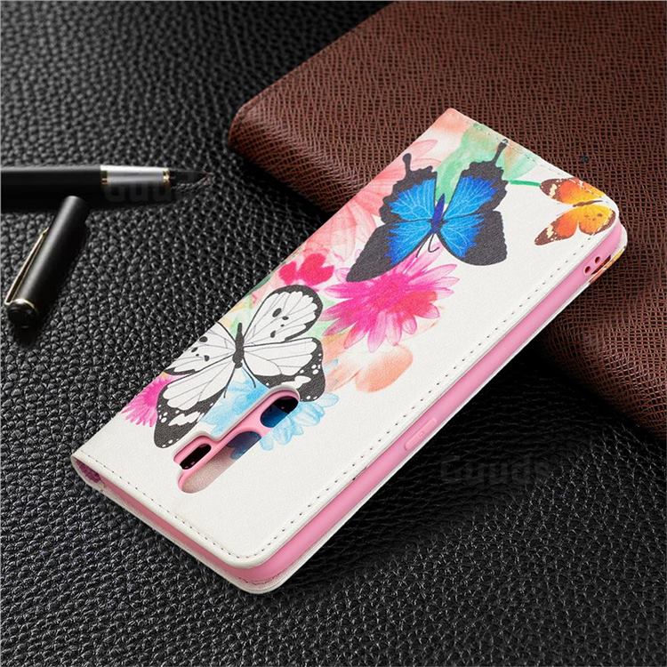 Flying Butterflies Slim Magnetic Attraction Wallet Flip Cover for