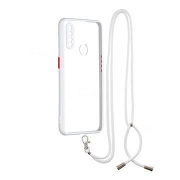 Necklace Cross-body Lanyard Strap Cord Phone Case Cover for Oppo A8 - White