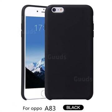 Howmak Slim Liquid Silicone Rubber Shockproof Phone Case Cover for Oppo A83 - Black