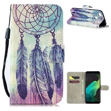 Feather Wind Chimes 3D Painted Leather Wallet Phone Case for Oppo F5