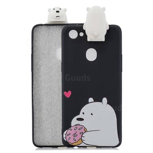 Big White Bear Soft 3D Climbing Doll Stand Soft Case for Oppo F7