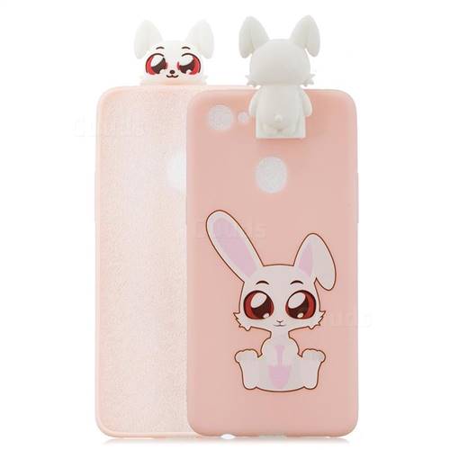 Cute Rabbit Soft 3D Climbing Doll Stand Soft Case for Oppo F7