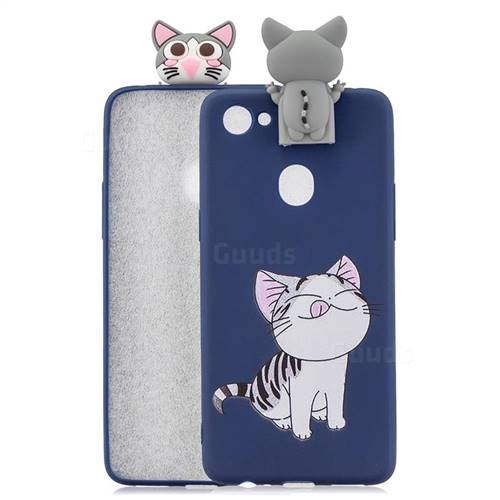 Grinning Cat Soft 3D Climbing Doll Stand Soft Case for Oppo F7