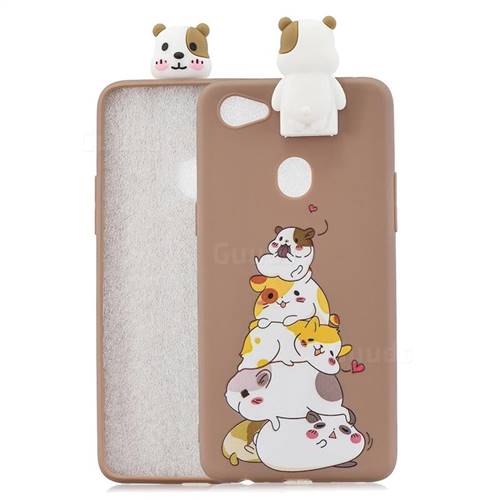 Hamster Family Soft 3D Climbing Doll Stand Soft Case for Oppo F7