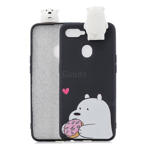 Big White Bear Soft 3D Climbing Doll Stand Soft Case for Oppo F9 (F9 Pro)