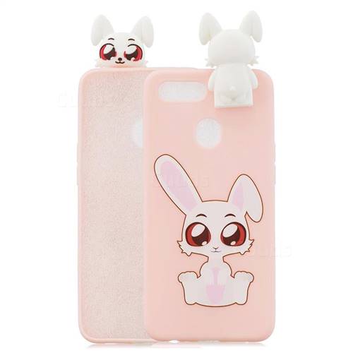 Cute Rabbit Soft 3D Climbing Doll Stand Soft Case for Oppo F9 (F9 Pro)