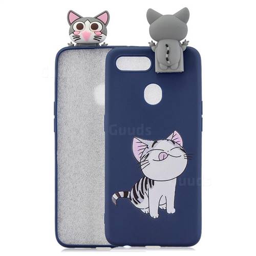 Grinning Cat Soft 3D Climbing Doll Stand Soft Case for Oppo F9 (F9 Pro)