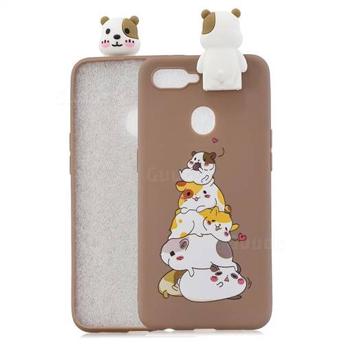 Hamster Family Soft 3D Climbing Doll Stand Soft Case for Oppo F9 (F9 Pro)