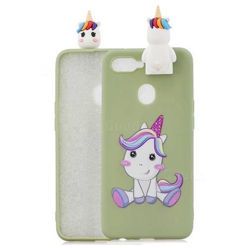 Cute Unicorn Soft 3D Climbing Doll Stand Soft Case for Oppo F9 (F9 Pro)
