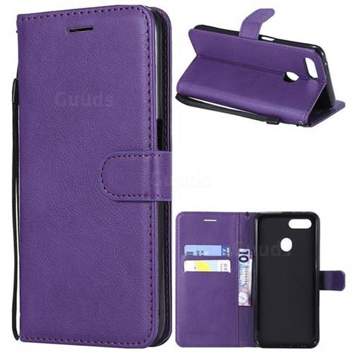 Retro Greek Classic Smooth PU Leather Wallet Phone Case for Oppo F9 (F9 Pro) - Purple