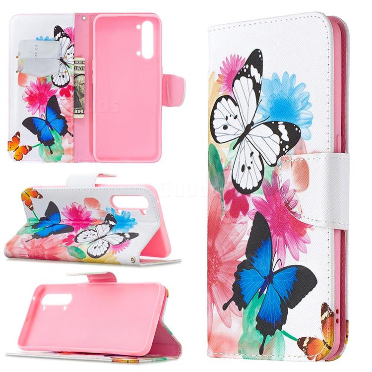 Vivid Flying Butterflies Leather Wallet Case for Oppo Find X2 Lite