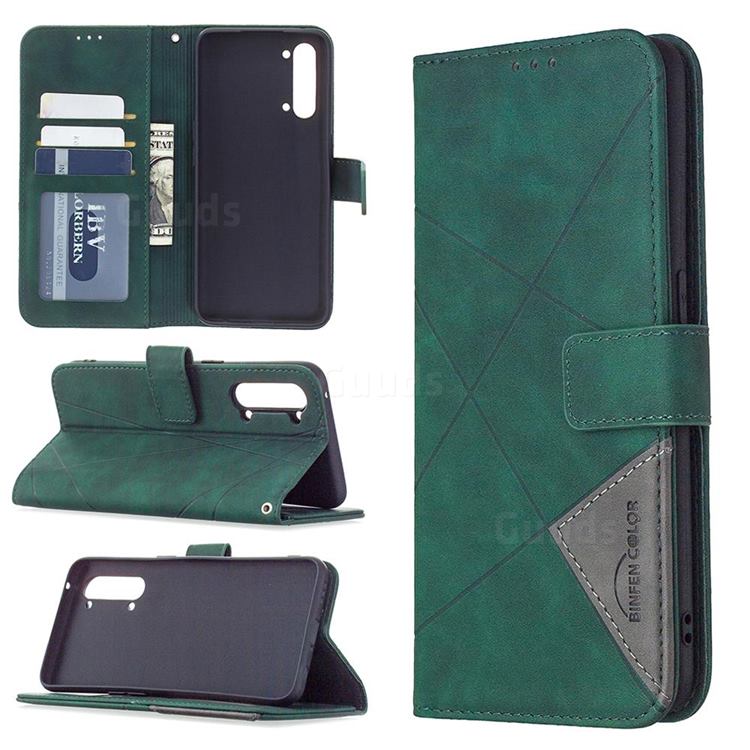 Binfen Color BF05 Prismatic Slim Wallet Flip Cover for Oppo Find X2 Lite - Green