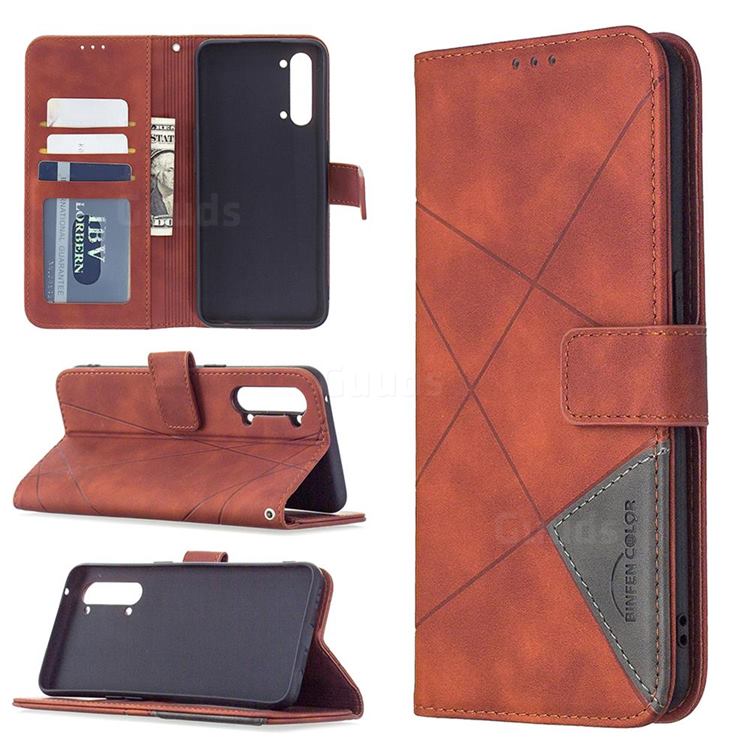 Binfen Color BF05 Prismatic Slim Wallet Flip Cover for Oppo Find X2 Lite - Brown