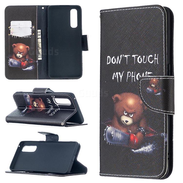 Chainsaw Bear Leather Wallet Case for Oppo Find X2 Neo