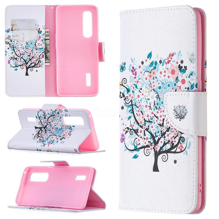 Colorful Tree Leather Wallet Case for Oppo Find X2 Pro