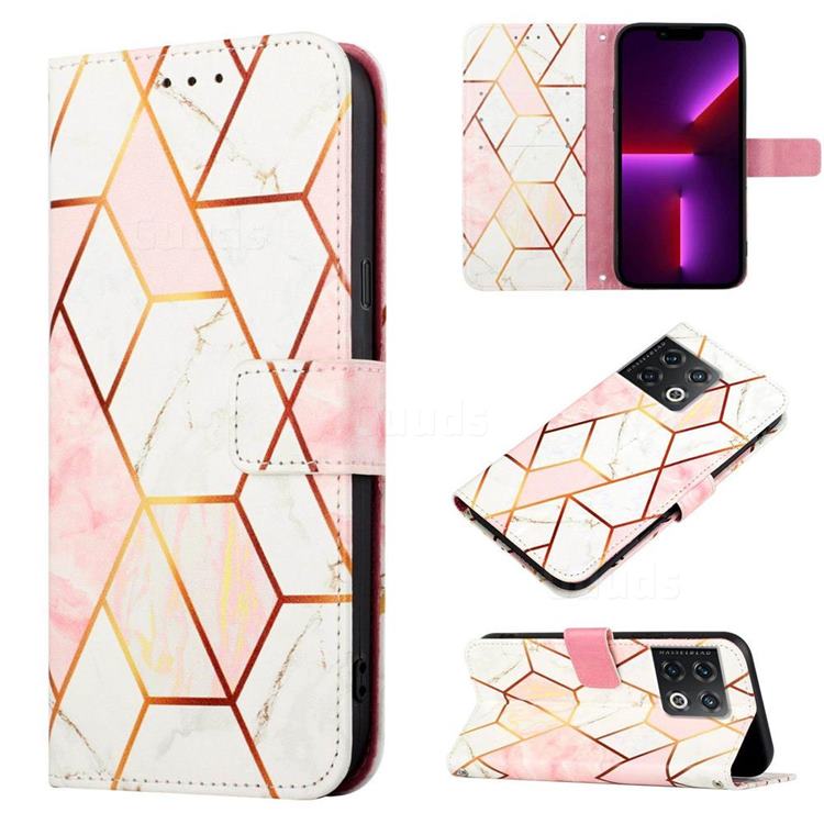 Pink White Marble Leather Wallet Protective Case for OnePlus 10 Pro