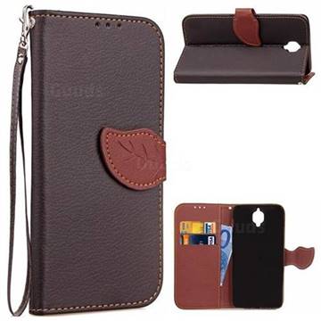 Leaf Buckle Litchi Leather Wallet Phone Case for OnePlus 3T 3 - Black