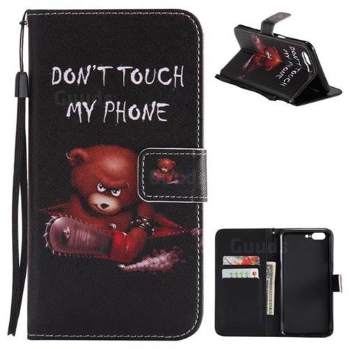 Angry Bear PU Leather Wallet Case for OnePlus 5