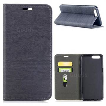 Tree Bark Pattern Automatic suction Leather Wallet Case for OnePlus 5 - Gray