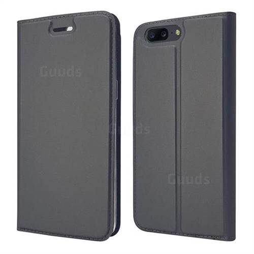 Ultra Slim Card Magnetic Automatic Suction Leather Wallet Case for OnePlus 5 - Star Grey