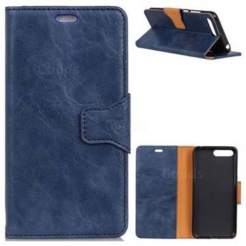 MURREN Luxury Crazy Horse PU Leather Wallet Phone Case for OnePlus 5 - Blue