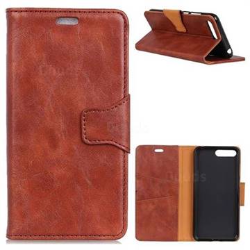 MURREN Luxury Crazy Horse PU Leather Wallet Phone Case for OnePlus 5 - Brown
