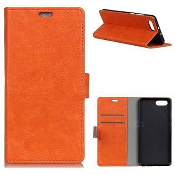 MURREN Iron Buckle Crazy Horse Leather Wallet Phone Cover for OnePlus 5 - Orange