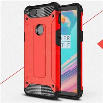 King Kong Armor Premium Shockproof Dual Layer Rugged Hard Cover for OnePlus 5T - Big Red