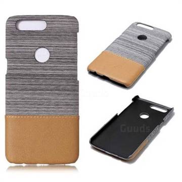 Canvas Cloth Coated Plastic Back Cover for OnePlus 5T - Light Grey
