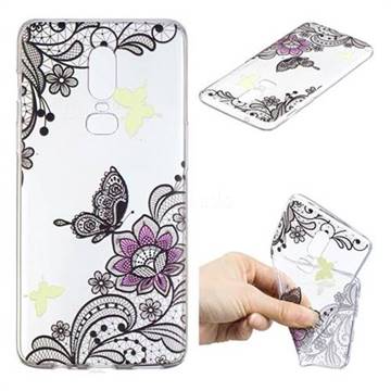 Diagonal flower IMD Soft TPU Back Cover for OnePlus 6