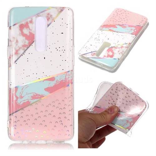 Matching Color Marble Pattern Bright Color Laser Soft TPU Case for OnePlus 6