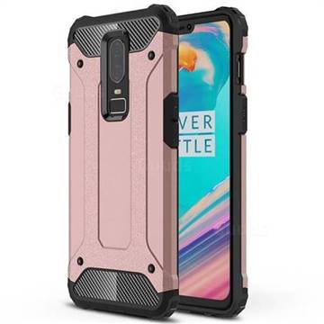 King Kong Armor Premium Shockproof Dual Layer Rugged Hard Cover for OnePlus 6 - Rose Gold