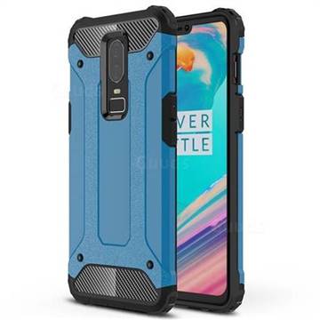 King Kong Armor Premium Shockproof Dual Layer Rugged Hard Cover for OnePlus 6 - Sky Blue