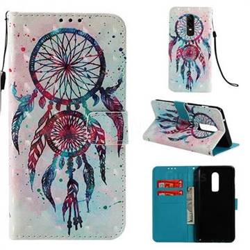 ColorDrops Wind Chimes 3D Painted Leather Wallet Case for OnePlus 6