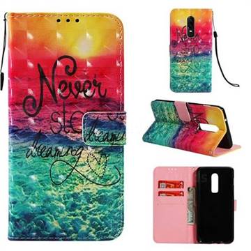Colorful Dream Catcher 3D Painted Leather Wallet Case for OnePlus 6