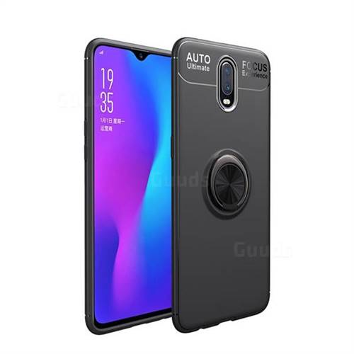 Auto Focus Invisible Ring Holder Soft Phone Case for OnePlus 6T - Black