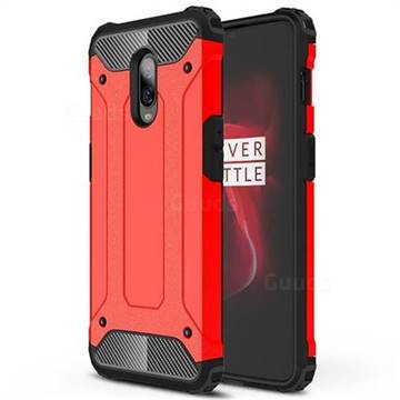 King Kong Armor Premium Shockproof Dual Layer Rugged Hard Cover for OnePlus 6T - Big Red