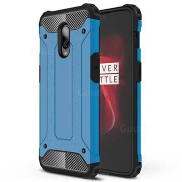 King Kong Armor Premium Shockproof Dual Layer Rugged Hard Cover for OnePlus 6T - Sky Blue