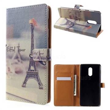 Eiffel Tower Leather Wallet Case for OnePlus 6T