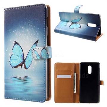 Sea Blue Butterfly Leather Wallet Case for OnePlus 6T