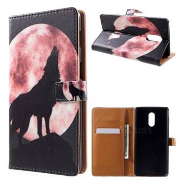 Moon Wolf Leather Wallet Case for OnePlus 6T