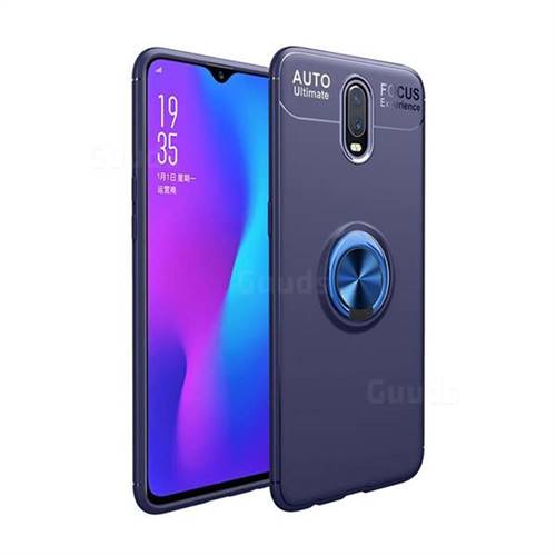 Auto Focus Invisible Ring Holder Soft Phone Case for OnePlus 7 - Blue