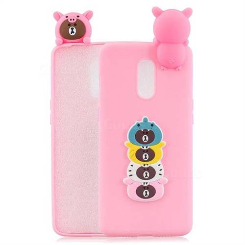 Expression Bear Soft 3D Climbing Doll Soft Case for OnePlus 7