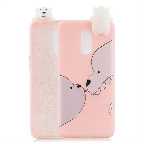 Big White Bear Soft 3D Climbing Doll Soft Case for OnePlus 7