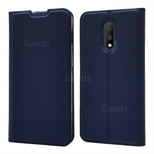 Ultra Slim Card Magnetic Automatic Suction Leather Wallet Case for OnePlus 7 - Royal Blue